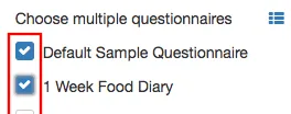 ticking boxes for questionnaires